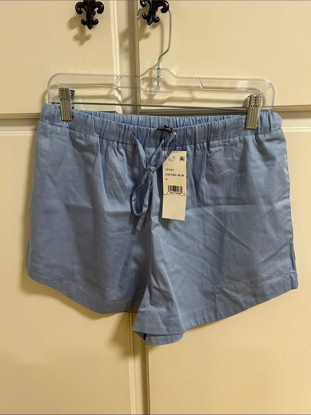 French Connection Oxford Blue Women’s Drawstring Shorts NWT